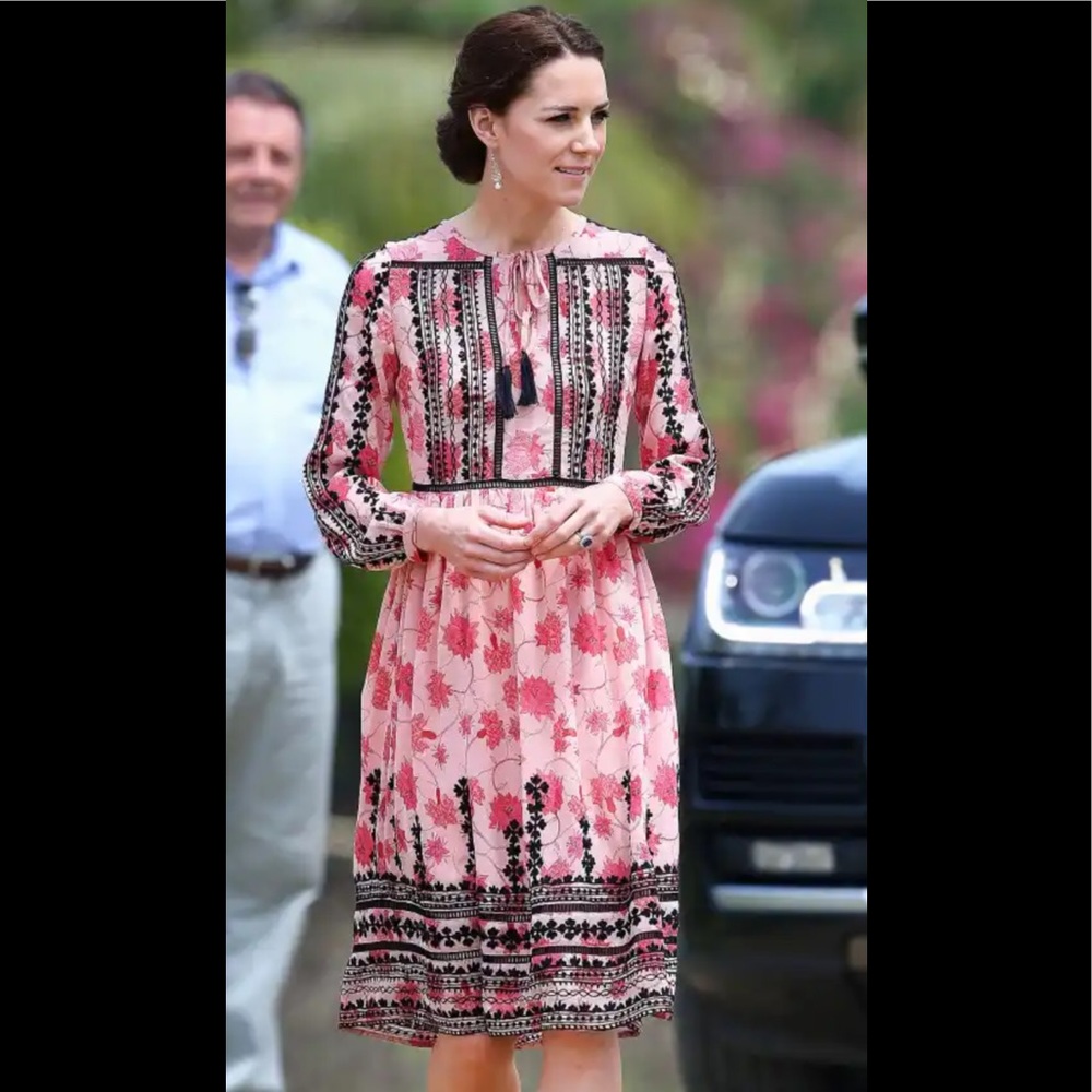 Topshop embroidered smock dress